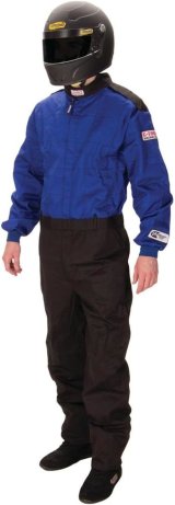 G-FORCE GF125 Driving Suits 4125CLGBU Suit, GF125, One-Piece, Single Layer, Pyrovatex, Youth Large, Blue Top, Black Bottom, Each thumbnail 5