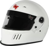 G-FORCE Rift SA2020 Helmets 13010SMLWH Helmet, Rift, Full Face, Snell SA2020, Gloss White, Clear Polycarbonate Shield, EPS Liner, Vented, Small, Each thumbnail 1