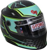 G-FORCE REVO Graphics SA2020 Helmets 13005XXLTL Helmet, Graphics, Full Face, Snell SA2020, Black/Teal, Clear Polycarbonate Shield, EPS Liner, Vented, 2X-Large, Each thumbnail 4