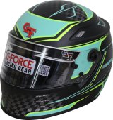 G-FORCE REVO Graphics SA2020 Helmets 13005XXLTL Helmet, Graphics, Full Face, Snell SA2020, Black/Teal, Clear Polycarbonate Shield, EPS Liner, Vented, 2X-Large, Each thumbnail 5