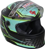 G-FORCE REVO Graphics SA2020 Helmets 13005XXLTL Helmet, Graphics, Full Face, Snell SA2020, Black/Teal, Clear Polycarbonate Shield, EPS Liner, Vented, 2X-Large, Each thumbnail 6