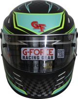 G-FORCE REVO Graphics SA2020 Helmets 13005XXLTL Helmet, Graphics, Full Face, Snell SA2020, Black/Teal, Clear Polycarbonate Shield, EPS Liner, Vented, 2X-Large, Each thumbnail 9