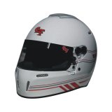 G-FORCE Nighthawk Graphic Helmets 14102XSMW2 Helmet, Nighthawk, Full Face, Snell SA2020, White/Red, Clear Polycarbonate Shield, EPS Liner, Vented, X-Small, Each thumbnail 2