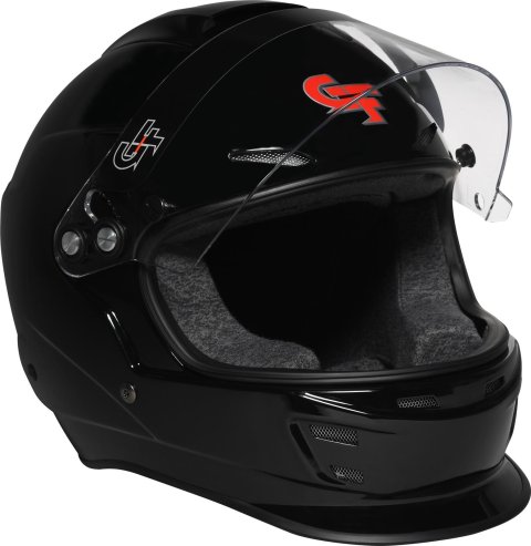 G-FORCE Nova Helmets 16004MEDBK Helmet, Nova, Full Face, Gloss Black, Clear Polycarbonate Shield, EPS Liner, Vented, Medium, Each thumbnail 5