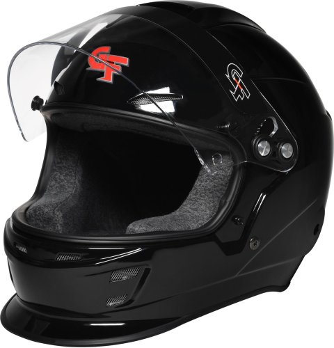 G-FORCE Nova Helmets 16004MEDBK Helmet, Nova, Full Face, Gloss Black, Clear Polycarbonate Shield, EPS Liner, Vented, Medium, Each thumbnail 8
