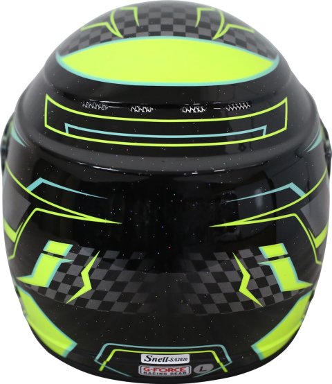 G-FORCE REVO Graphics SA2020 Helmets 13005XLGYL Helmet, Graphics, Full Face, Snell SA2020, Black/Yellow, Clear Polycarbonate Shield, EPS Liner, Vented, X-Large, Each thumbnail 1