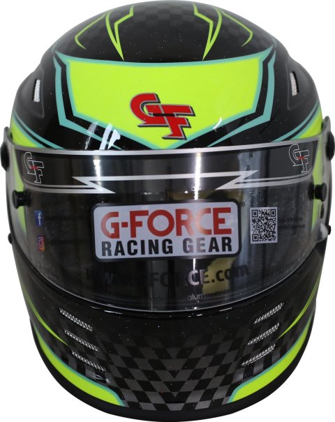 G-FORCE REVO Graphics SA2020 Helmets 13005XLGYL Helmet, Graphics, Full Face, Snell SA2020, Black/Yellow, Clear Polycarbonate Shield, EPS Liner, Vented, X-Large, Each thumbnail 2