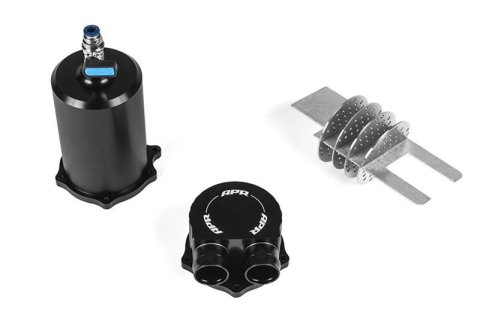 APR Catch Cans MS100100 Oil Cans, Round, Aluminum, Black, Audi, Volkswagen, 1.8L, 2.0L, Kit