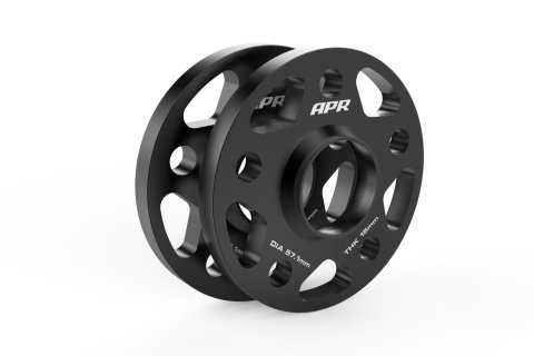 APR 0.59 inch Wheel Spacers MS100158 Spacers, 0.590 in. Thickness, 2.50 in. Center Bore Diameter, Aluminum, Black, 5 x 112mm Bolt Circle, for Lamborghini, Audi, Volkswagen, Pair thumbnail 4