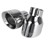 APR Round, Polished 2.50 Inch Exhaust Tip TPK0005 Tips, Clamp-on, Stainless Steel, Polished, Slant Cut, in. Inlet, 3.50 in. Outlet, Audi, Porsche, Volkswagen, Pair thumbnail 1