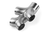 APR Cast Stainless Steel Double Y Splitters EXH0146 Exhaust Splitter, Splitter, 3 in. Inlet, 2.5 in. Quad Outlets, Steel, Natural, Each thumbnail 1