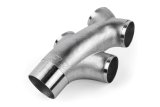 APR Cast Stainless Steel Double Y Splitters EXH0146 Exhaust Splitter, Splitter, 3 in. Inlet, 2.5 in. Quad Outlets, Steel, Natural, Each thumbnail 2