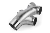 APR Cast Stainless Steel Double Y Splitters EXH0146 Exhaust Splitter, Splitter, 3 in. Inlet, 2.5 in. Quad Outlets, Steel, Natural, Each thumbnail 6