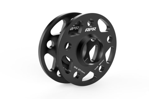 APR 0.394 inch Wheel Spacers MS100156 Spacers, in. Thickness, 2.50 in. Center Bore Diameter, Aluminum, Black, 5 x 112mm Bolt Circle, for Lamborghini, Audi, Volkswagen, Pair thumbnail 1