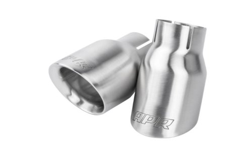 APR Round, Brushed 2.50 Inch Exhaust Tip TPK0002 Tips, Clamp-on, Stainless Steel, Brushed, Slant Cut, in. Inlet, 4.00 in. Outlet, Audi, Porsche, Volkswagen, Pair thumbnail 5