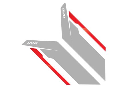 APR Sideburn Fender Decals PM100333 and Stickers, Decal, Vinyl, Silver/Red, Pair thumbnail 2