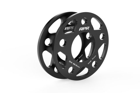 APR 0.276 inch Wheel Spacers MS100164 Spacers, in. Thickness, 2.62 in. Center Bore, Aluminum, Black, 5 x 112mm Bolt Circle, for Lamborghini, Audi, Porsche, Volkswagen, Pair thumbnail 2