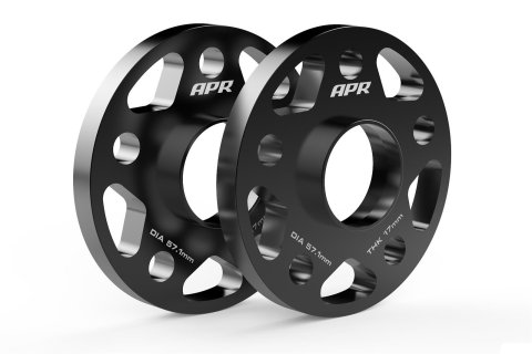 APR 0.670 inch Wheel Spacers MS100188 Spacers, in. Thickness, 2.50 in. Center Bore Diameter, Aluminum, Black, 5 x 112mm Bolt Circle, for Lamborghini, Audi, Volkswagen, Pair thumbnail 1