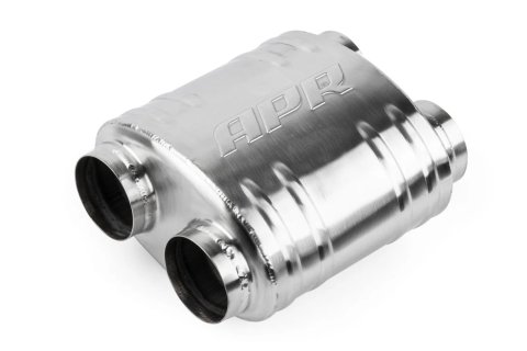 APR Premium Sound Absorption 304 Stainless Steel 2.75 Inch Muffler MUH0011 Muffler, Absorption, in. Dual Inlets/2.75 in. Dual Outlets, Steel, Brushed, Universal, Each thumbnail 4