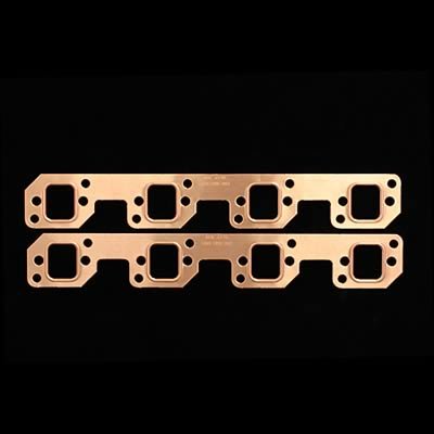 SCE Pro Copper Embossed Exhaust Gaskets 4536 Gaskets, Header, Copper, D-Port, Ford, Small Block, Pair