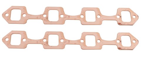 SCE Pro Copper Annealed Exhaust Gaskets E36186 Gasket, Annealed, 0.062 in. Thick, 1.6 in. x 1.75 in. Port, Ford, Mercury, Pair