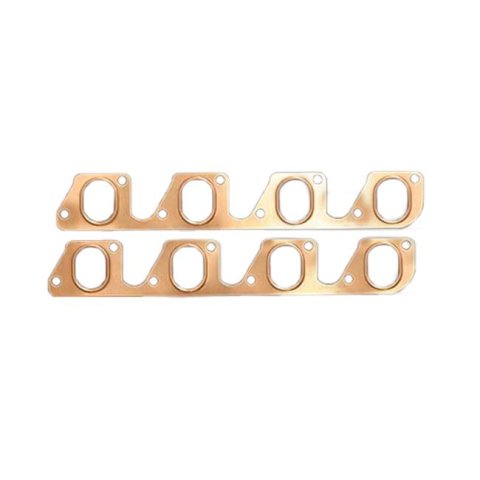 SCE Pro Copper Embossed Exhaust Gaskets 4052 Gaskets, Header, Copper, 2 V Head, Ford, Cleveland, Pair