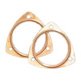 SCE Pro Copper Collector Gaskets 4350 Gaskets, Copper, Embossed, 3-Hole, 3.50 in. Inside Diameter, Pair thumbnail 1