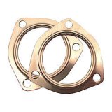 SCE Pro Copper Collector Gaskets 4350 Gaskets, Copper, Embossed, 3-Hole, 3.50 in. Inside Diameter, Pair thumbnail 3