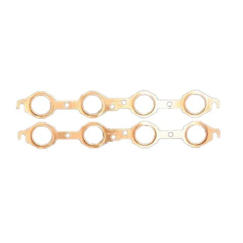 SCE Pro Copper Embossed Exhaust Gaskets 4019 Gaskets, Header, Copper, Round Port, Chevy, LS1, Pair