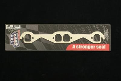 SCE AccuSeal E Exhaust Gaskets 111082 Header and Manifold Gaskets, E, Graphite/Kevlar®, D-port, Chevrolet, Small Block, Pair