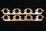 SCE Pro Copper Embossed Exhaust Gaskets 4235 Gaskets, Header, Copper, Ford, Big Block 385 Series, 1987-1997 EFI Heads, Pair thumbnail 1