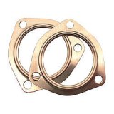 SCE Pro Copper Collector Gaskets 4250 Gaskets, Copper, Embossed, 3-Hole, 2.50 in. Inside Diameter, Pair thumbnail 3