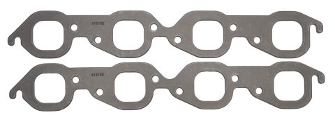 SCE Graph-Form Premium Header Gaskets 413182 and Exhaust Manifold Gaskets, Premium, High-density/Hi-temp Graphite, Square Port, Chevrolet, Big Block, Pair