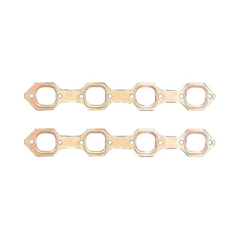 SCE Pro Copper Embossed Exhaust Gaskets 4636 Gaskets, Copper, Embossed, Ford, Small Block, Pair thumbnail 1