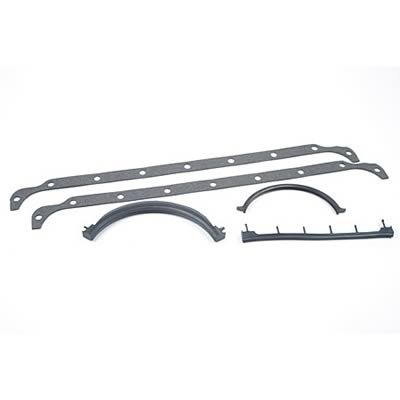 SCE AccuSeal E Oil Pan Gaskets 169090 Gasket, E, Multi-Piece, Nitrile, Butadiene, Mopar, Small Block, Set thumbnail 2