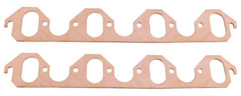 SCE Pro Copper Annealed Exhaust Gaskets E35186 Gasket, Annealed, 0.062 in. Thick, Oval Port, Ford, Pair