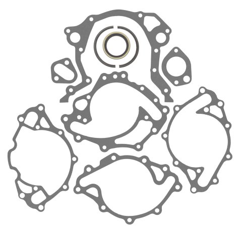 SCE Short Block Base Sets 33603 Gaskets, Set, Ford, Small Block, Windsor, Silicone Rear Main Seal, Two-Piece, Set
