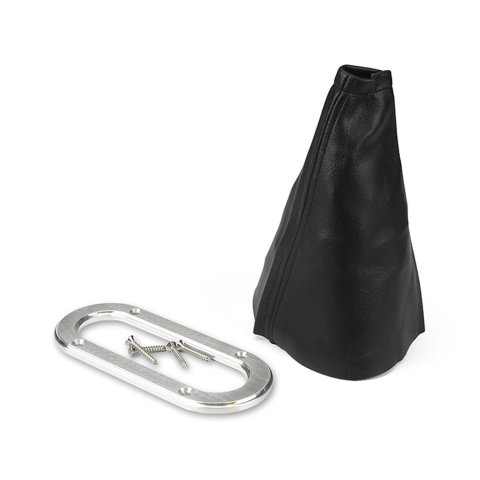 Lokar Parking Brake Handle Boots 70-BHBT Hand Boot, Emergency Brake, Transmission Mount, Black Boot, Aluminum Trim Ring, Each thumbnail 4