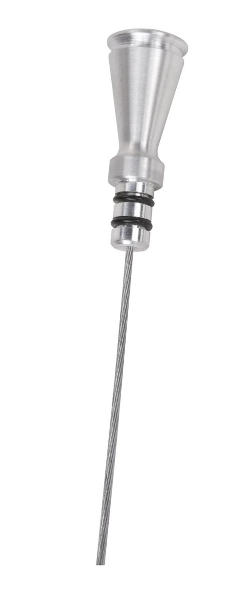 Lokar Flexible and Machined Engine Dipsticks ED-5000ESB Oil Dipstick, Flexible, Driver Side Block Entry, Billet Aluminum, Brite Anodized, Chevy, Small Block, Each
