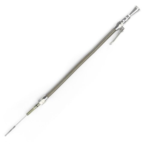 Lokar Anchor-Tight Locking Flexible Engine Dipsticks 1220074 Oil Dipstick, Flexible, Passenger Side Block Entry, Billet Aluminum, Brite Anodized, Chevy, Small Block, LS1, Car, Each thumbnail 2