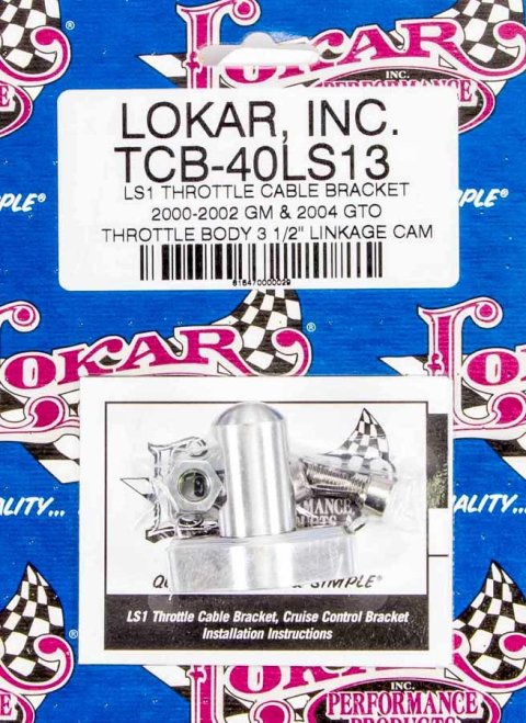 Lokar Throttle Cable Brackets TCB-40LS13 Bracket; LS1 Bracket; Single Stud; 00-02 GM/04 GTO Throttle; 3.5 in. Linkage thumbnail 4