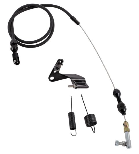 Lokar Midnight Series Duo-Pak Throttle Cables XDP-1000HT36 Cable, Series, Black Braided Stainless, Black Fittings, 36 in. Long, Carbureted, Universal, Kit thumbnail 1
