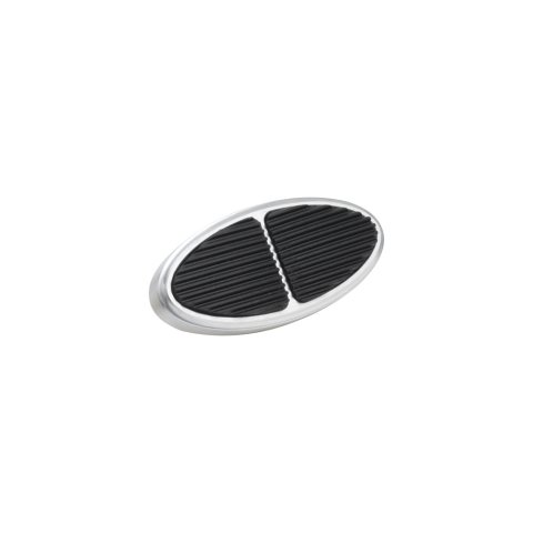 Lokar Pedal Pads BAG-6107 Pad, Brake, Billet Aluminum, Brushed, Oval Pad with Rubber Inserts, Universal, Each thumbnail 2