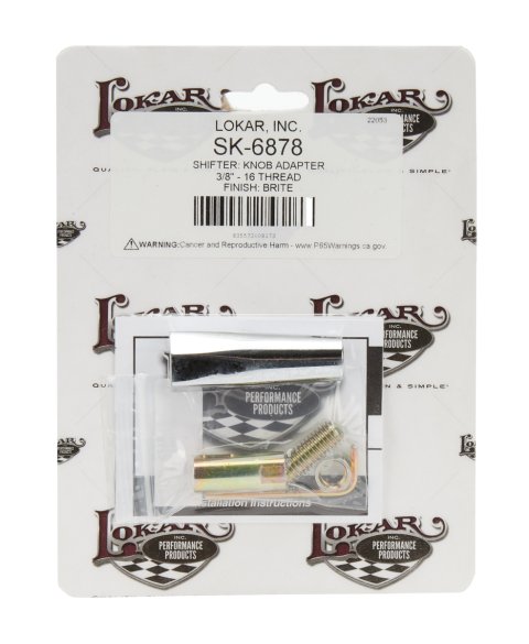 Lokar Shifter Knob Adapters SK-6878 Shift Adapter, Aftermarket to Shifter, Steel, Chrome Finish, 3/8 in.-16 RH Threads, Each thumbnail 3
