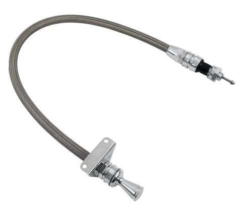 Lokar Anchor-Tight Locking Transmission Dipsticks 1210144 Dipstick, Locking, Braided Stainless Steel/Natural, Natural Handle, Firewall Mount, Powerglide thumbnail 1