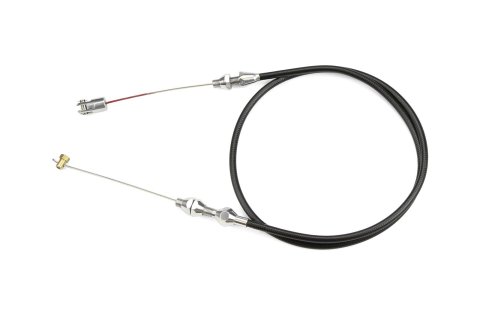 Lokar Hi-Tech Throttle Cables TCP-1000LS1U Cable, Black Vinyl, Polished Fittings, 36 in. Long, GM LS, 350 Ram Jet, Each thumbnail 1