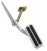 Lokar Billet Gas Pedal Assemblies for 1964-1967 CHEVELLE - BAG-6129 Throttle Assembly, Aluminum/Rubber, Brushed, Firewall Mount, Chevy, Each thumbnail 1