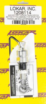 Lokar Anchor-Tight Locking Transmission Dipstick Bottom Fitting Assemblies 1208114 Assembly, Brite Anodized, OEM/Aftermarket Powerglide, Anchor-Tight, Each thumbnail 2