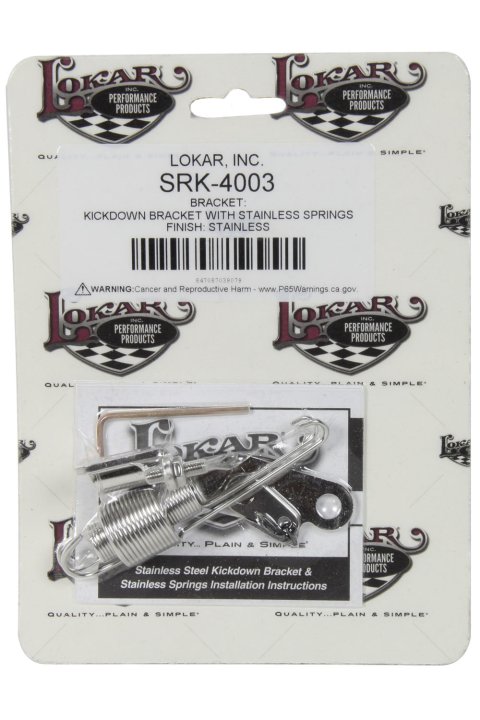 Lokar Transmission Kickdown Brackets SRK-4003 Cable Bracket, Stainless Steel, Polished, Holley, Edelbrock, Carter, Rochester, Each thumbnail 3