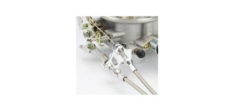 Lokar Throttle Cable Brackets TCB-40PF4L and Kickdown Bracket, Body Mount, Aluminum, Brite Anodized, for Edelbrock Pro-Flo 4, Late Model 4150 Body, Each thumbnail 2